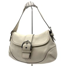 Coach Soho Leather Shoulder Bag White Belt Design Vintage Crossbody