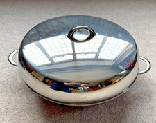 John Lewis Stainless Steel Paella Pan 32 cm with lid in VGC