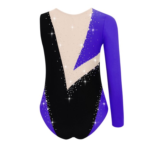 US ~ Kinder Mädchen glänzend Strass Tank Tanz Unitard Gymnastik Turnanzug Ballett  - Bild 75 von 95