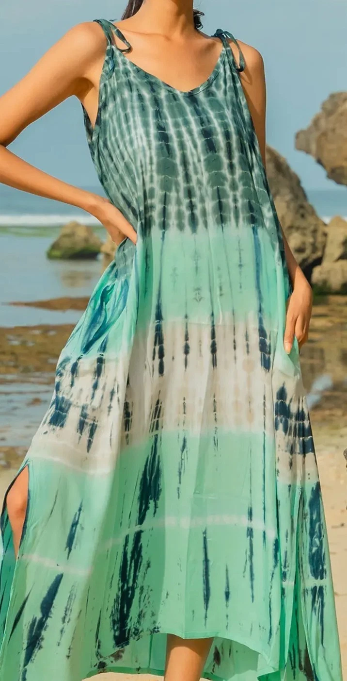 Mixed , TIe-dye swirl long summer dress FS 8/18
Opens in a new window or tab