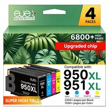ejet 950XL 951XL Combo High Yield 4 Pack Ink for HP OfficeJet Pro 8600 8610