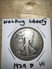 1929-D Walking Liberty Half Dollar, Better Date Denver Mint