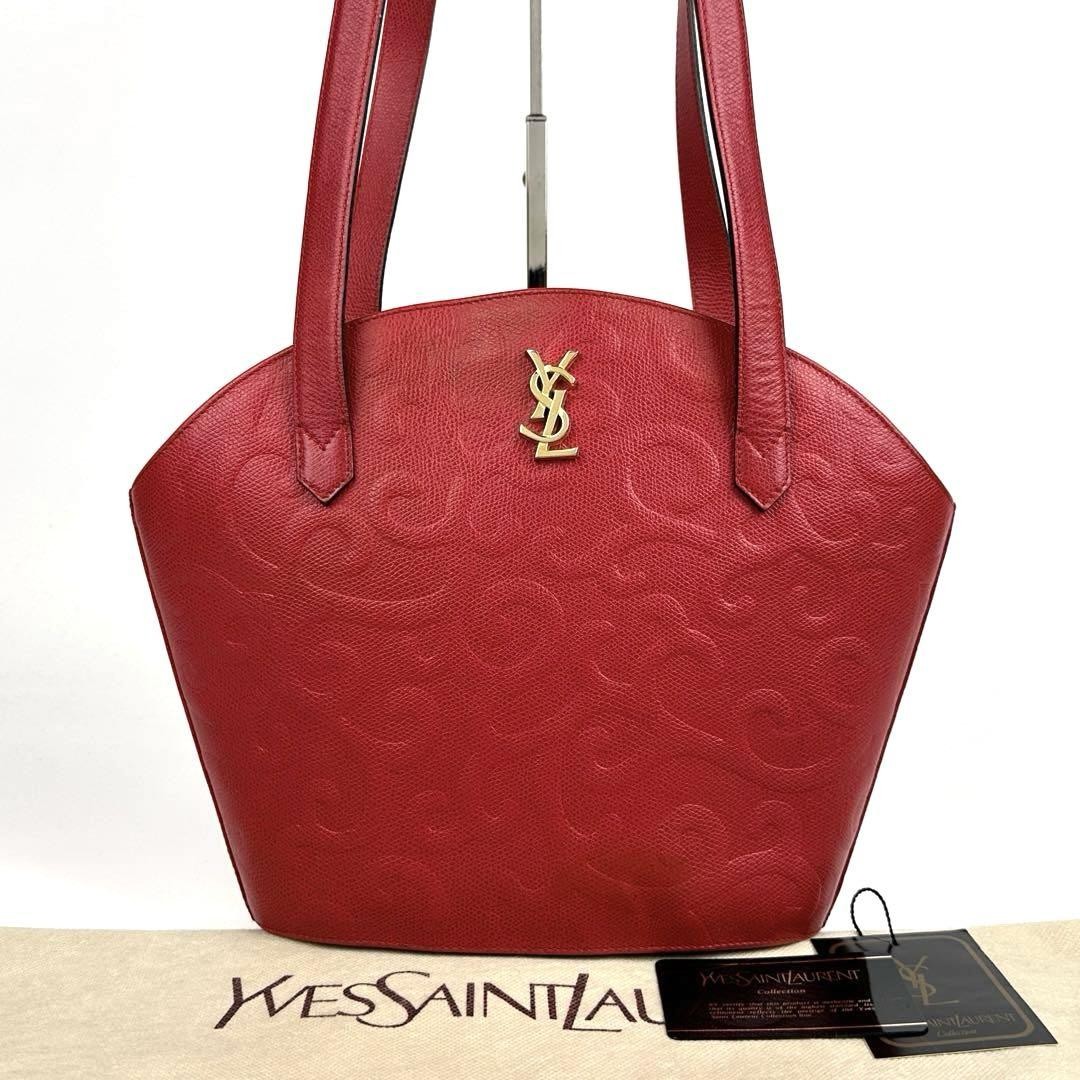 Yves Saint Laurent Borsa Una Tracolla Pelle Rosso Autentica