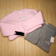 Adidas Girls New Pink Sweatshirt Ribbed Leggings 2 Piece Set 6