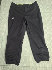 Under Armour Youth XS Baseball Pants Black Neon Yellow Baseball Softball Fitted