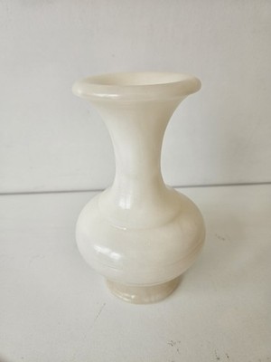 Kleine Vintage schwere Vase cremeweiß 13 cm entweder Marmor oder Onyx nicht sicher