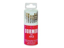 Dormer A094 No.419 Hss Tin Coated Drill Set Of 19 1.00Mm-10.00Mm X 0.5Mm DORA094