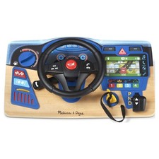 Melissa Doug Vroom Zoom Interactive Wooden Dashboard Steering Wheel Pretend
