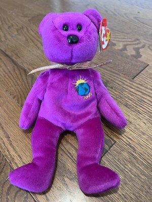 TY Beanie Baby Millennium ''Millenium'' Bear (1999, Retired) With Tag Errors