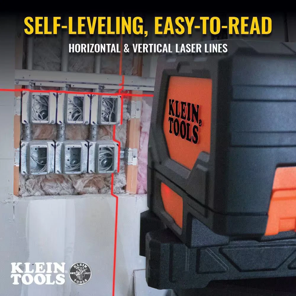 Laser Level, Self-Leveling Red Cross-Line Level and Red Plumb Spot (93LCLS)