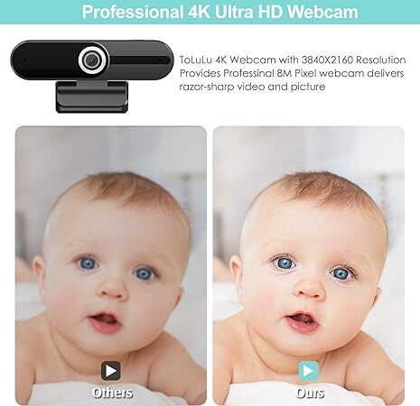 Webcam with Microphone 8MP USB Computer Web Camera With Privacy Shutter a 4K HD