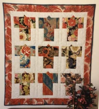 PATTERN Kimono Block Quilt NEW Marge Burkell EASILY MADE IN A DAY!