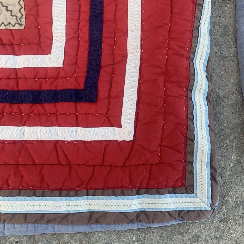 POTTERY BARN KIDS RED SHAMS WHITE SQUARE Pillowcase bedding sofa Cotton Set Of 2 - Image 4 of 4