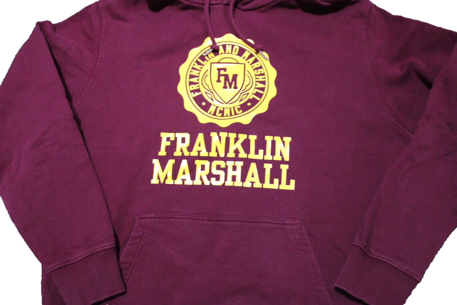 SACAI Felpa con cappuccio Franklin Marshall*uomo rosso vino cappucci pullover logo borsa per canguro taglia M