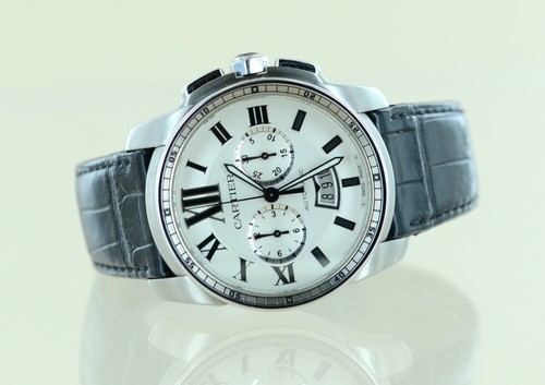 Cartier Uhr Calibre de Cartier 3578 Chronograph 42mm Edelstahl Krokoband - Bild 2 von 13