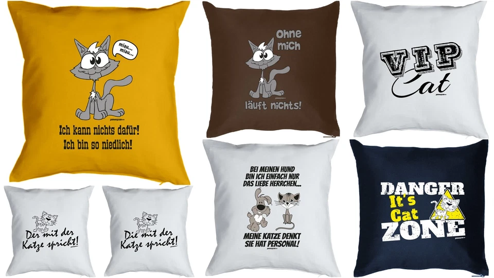 Cooles Katze Sofakissen - lustige Tiere - witzige Sprüche Haustiere Geschenkidee - Bild 1 von 1