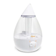 Crane White Drop Ultrasonic Cool Mist Teardrop Humidifier, 1 Gallon, Auto Shu...