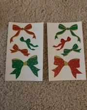 Mrs. Grossman's Stickers CHRISTMAS BOWS RED GREEN Creative Memories 2 Sheets Vtg