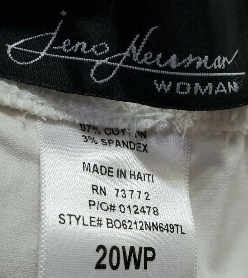 Pantalones capri para mujer Jeno Neuman talla 20W Petite 20WP blancos NUEVO Foto 2 de 4