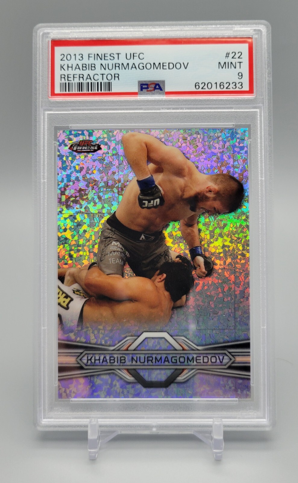 2013 Topps Finest UFC Khabib Nurmagomedov RC ROOKIE Refractor SSP #22 PSA 9 Mint