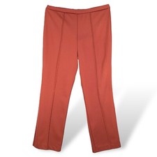 Vintage 70s Womens Wide Leg Pants Burnt Orange Bliss: Retro Pleated Magic Large