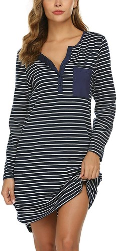 Ekouaer Women's Nightshirt Long Sleeve 