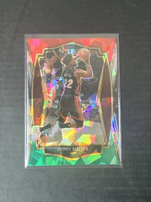 2020-21 Panini Select #115 Jimmy Butler Red White Green Cracked Ice Premier
