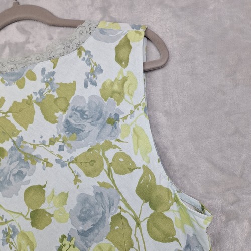 Vintage Norton Studio Dress Xtra Large Linen Blend Blue Floral Shift Cottagecore - Picture 12 of 18