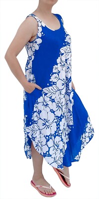 NEW! Women's Hawaiian Loose Fit Floral Summer Dress w/ 1 Pocket | One Size  S-XL | eBay