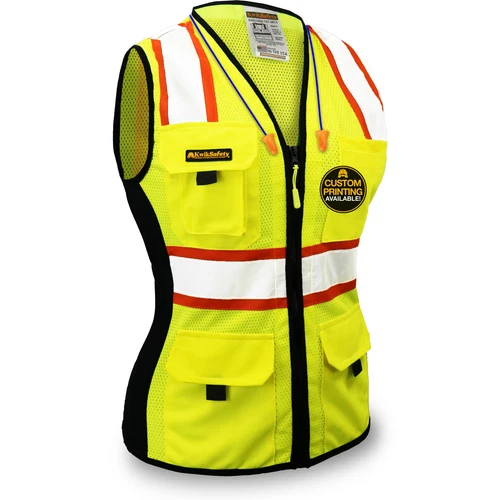 KwikSafety FIRST LADY Class 2 ANSI PPE Hi Vis Surveyor Women's Safety Vest - product listing photo