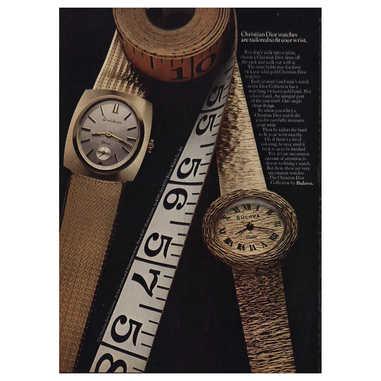 1969 Bulova : Montres Christian Dior Vintage Imprimé Annonce