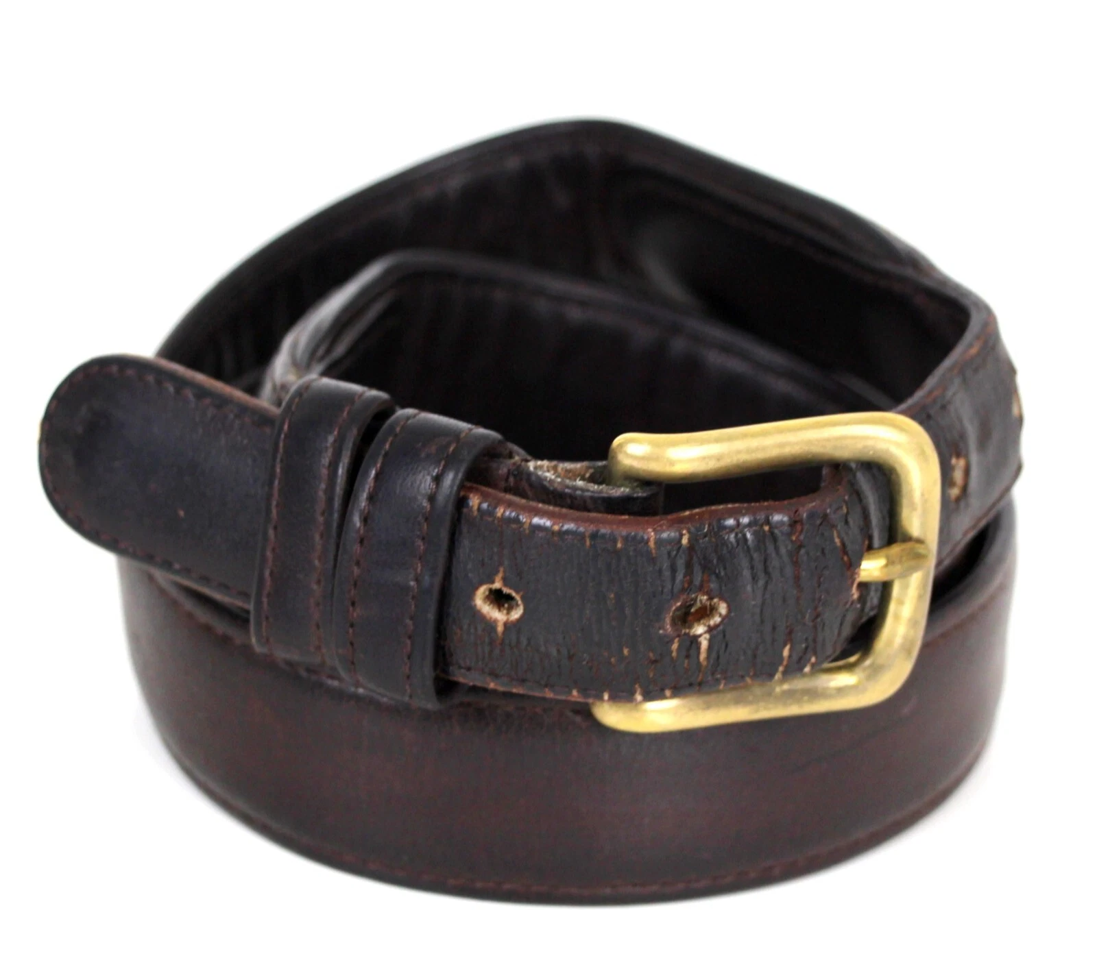 Vintage Coach #6308 MARRONE VERA PELLE 1 1 8"Wd ABITO CASUAL CINTURA UOMO 36 (T80