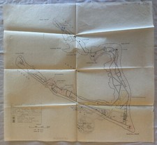 WAKE ISLAND MAP 1942 - Rare Hand Drawn RESTRICTED Map of Wake Island