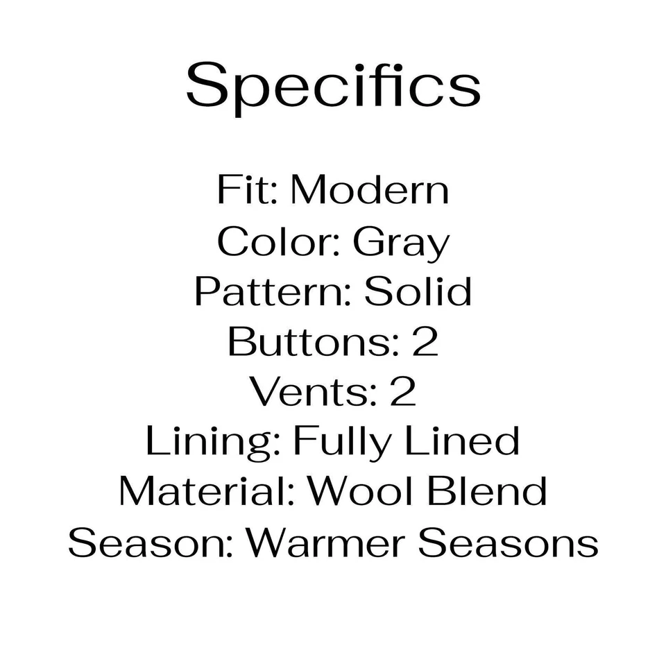 Abrigo Blazer Chaqueta Abrigo Deportivo ISAIA Bespoke 44S Gris Lana Sólida 2B Foto 4 de 4