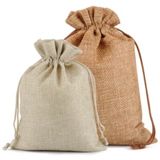Wholesale! 100 200 Wedding Hessian Burlap Jute Favour Gift Bag Drawstring Pouch