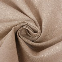 Dekostoff Halbpanama Leinenlook Lurex Glamour Uni Natur Goldfarbig 1,40M Breite