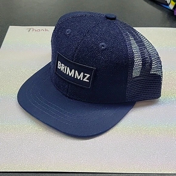 Navy Herringbone Toddler Size Hat