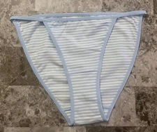 NWT AEROPOSTALE AERO BLUE WHITE STRIPE COTTON BLEND STRING BIKINI PANTIES