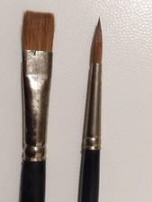 2 PINSEL REMBRANDT TALENS 2205 LANGER RUNDER GRIFF 12 FLACH 20 ZIBELLINO ROT