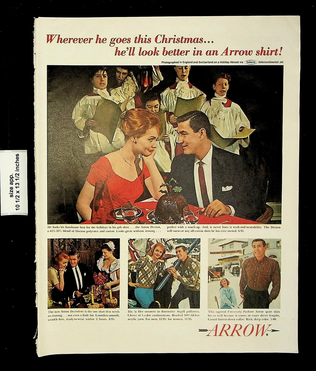 1961 Arrow Shirt Men’s Fashion Clothing Christmas Gift Vintage