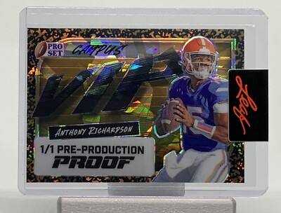2023 LEAF Pro Set Metal ANTHONY RICHARDSON Cracked Ice Campus VIP Proof 1/1
