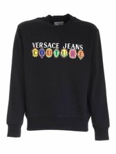 VERSACE JEANS COUTURE MULTICOLOURED LOGO SWEATSHIRT-BLACK.
