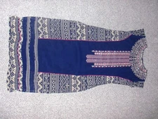 Pakistani Indian Salwar Kameez Dress Gold/Navy Elegant Traditional Outfit