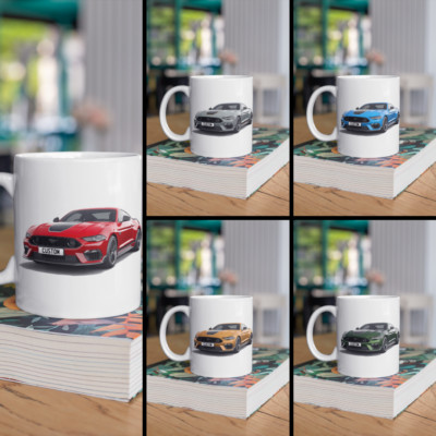 Personalisierter Ford Mustang Mach 1 Kaffeebecher Geschenk - Farbe wählbar - SCHNELLER VERSAND