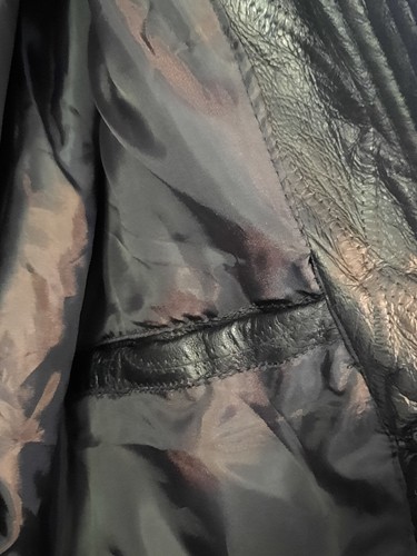 Vtg Napoline Leather Outfitters Black Genuine Leather Bomber Jacket Mens Sz 2XL - Picture 4 of 6