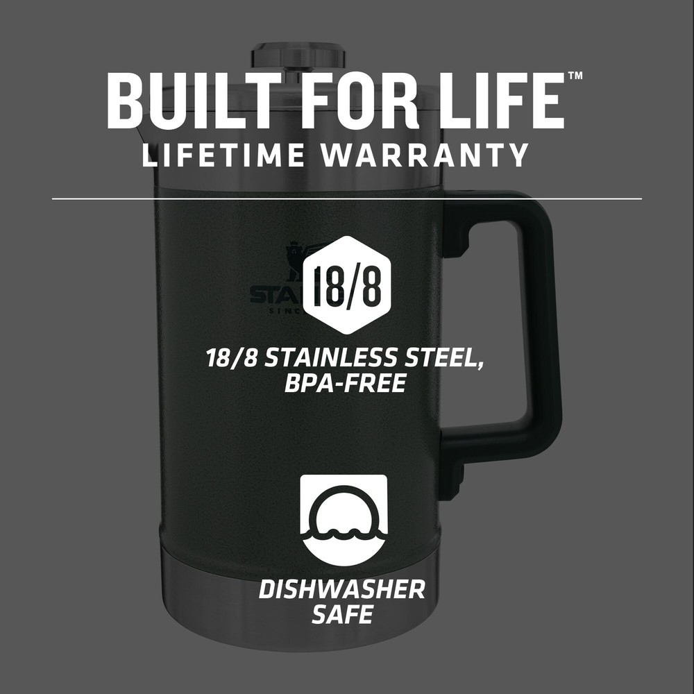 Classic Stainless Steel Coffee French Press, 48 oz