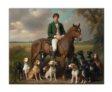 Regal Hunter Portrait Art Print,Classic Equestrian Scene,Vintage Hunting Decor