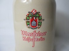Alter Brauerei Bierkrug Warsteiner Kaiser Bräu 1753 Cramer mit Marke