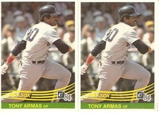 2 CARD 1984 DONRUSS TONY ARMAS BASEBALL CARD LOT  #294