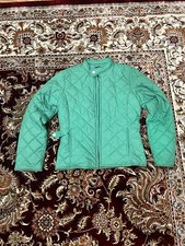 Ralph Lauren Puffer Jacket Coat Kids Size XL Green Full Zip Corduroy Trim Puffer